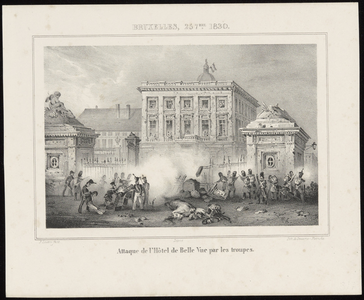 67 BRUXELLES, 25 7bre. 1830 : Attaque de l'Hotel de Belle Vue par les troupes