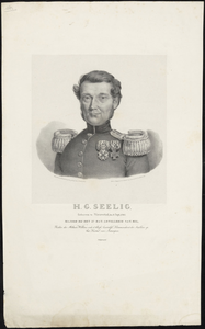 180 H.G. SEELIG, geboren te Nieuwstad, den 6 Sept. 1787. MAJOOR BIJ HET 3E. BAT. ARTILLERIE NAT. MIL. Ridder der ...