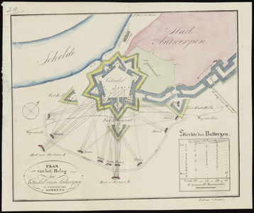 211 Plan van het beleg der citadel van Antwerpen.