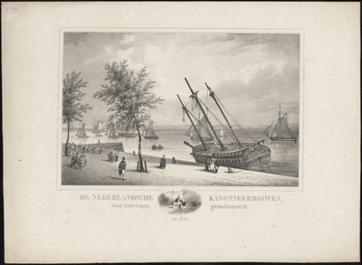 260 De Nederlandsche kanonneerboten, voor Antwerpen gestationeerd, in 1831.
