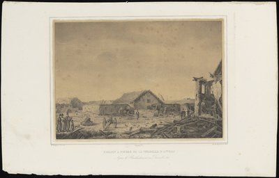 452 2. MAGASIN A POUDRE DE LA CITADELLE D'ANVERS. Après le Bombardement en Decembre 1832.