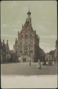 364 Ingekleurd.Stadhuis in laatgotische stijl gebouwd in 1539 naar ontwerp van Rombout Keldermans.