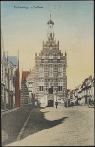 381 Ingekleurd. Stadhuis in laatgotische stijl gebouwd in 1539 naar ontwerp van Rombout Keldermans.