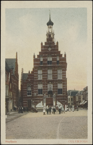 385 Ingekleurd. Stadhuis in laatgotische stijl gebouwd in 1539 naar ontwerp van Rombout Keldermans.