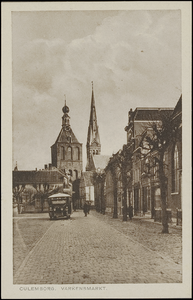 959 Varkensmarkt met Binnenpoort en Toren van de RK Barbarakerk.