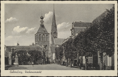968 Varkensmarkt met Binnenpoort en Toren van de RK Barbarakerk.