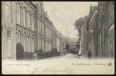 1733 Ridderstraat met links de voorgevel van het pensionaat de Mariakroon.