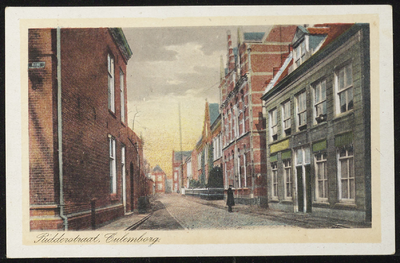 1734 Ridderstraat richting Slotstraat met rechts de voorgevel van het pensionaat de Mariakroon.