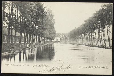 1889 Studentengracht met links de huizen aan de Oosterwal. Foto genomen vanaf de Dr. Hockesingel.