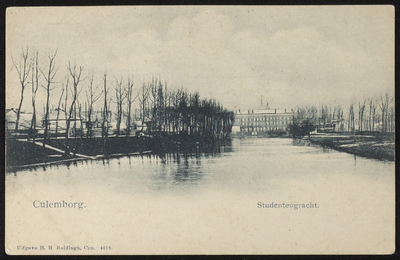 1903 Stadsgracht met links de huizen aan de Oosterwal en rechtsmidden het Semenarie. Foto genomen vanaf de Dr. Hockesingel.