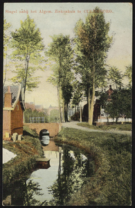 1911 Het riviertje de oude Rekemer langs de Oostersingel. In het midden zicht op het torentje van de kapel van het Seminarie.