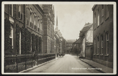 2076 Ridderstraat met links het pensionaat Mariakroon en aan het eind van de straat het Seminarie.