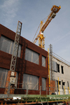 306 Fotoreportage van de bouwwerkzaamheden van het nieuwe Archiefgebouw/kantoor SCW Tiel. Het nieuwe pand, met ...