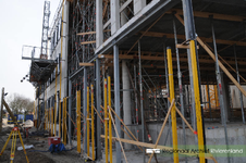312 Fotoreportage van de bouwwerkzaamheden van het nieuwe Archiefgebouw/kantoor SCW Tiel. Het nieuwe pand, met ...