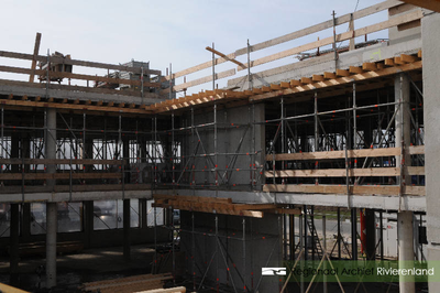 316 Fotoreportage van de bouwwerkzaamheden van het nieuwe Archiefgebouw/kantoor SCW Tiel. Het nieuwe pand, met ...