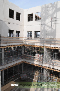 320 Fotoreportage van de bouwwerkzaamheden van het nieuwe Archiefgebouw/kantoor SCW Tiel. Het nieuwe pand, met ...