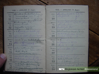336 Foto's van agenda/dagboek H.M. de Kruijf, landbouwer in Buren. Bevat drie bijgesloten foto's
