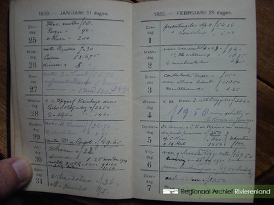 337 Foto's van agenda/dagboek H.M. de Kruijf, landbouwer in Buren. Bevat drie bijgesloten foto's