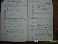 341 Foto's van agenda/dagboek H.M. de Kruijf, landbouwer in Buren. Bevat drie bijgesloten foto's