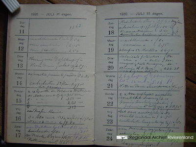 349 Foto's van agenda/dagboek H.M. de Kruijf, landbouwer in Buren. Bevat drie bijgesloten foto's