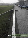 Flexibele waterkering in Zaltbommel. Foto gebruikt voor het lespakket Water/Land. Hierin wordt aandacht besteed aan de ...