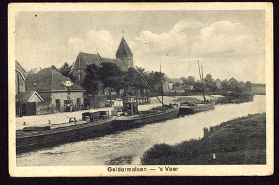 1750 Rond de Lingebrug. (Carabain, kantongerecht, loswal) De benaming 's Veer ' op de kaart in onduidelijk. De plaats ...