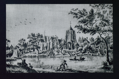 3119 Acquoy Tekening door J.de Beijer, 18e eeuwse toren en kerk
