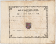 2424 Diploma verleend door de Hoge Raad van Adel van het wapen van de gemeente Est & Opijnen