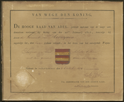 2732 Diploma verleend door de Hoge Raad van Adel van het wapen van de gemeente Herwijnen
