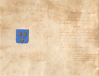 631 Akte waarin de minister van justitie verklaart dat de gemeente in 1816 is bevestigd in het bezit van het afgebeelde ...