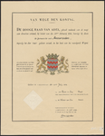 7 Diploma verleend door de Hoge Raad van Adel van het wapen van de gemeente Ammerzoden
