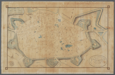 E1090 Stadsplattegrond met gaslantaarns, [1863]