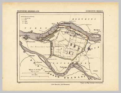 3 PROVINCIE GELDERLAND GEMEENTE BRAKEL, gemeenteplattegrond, [1867]