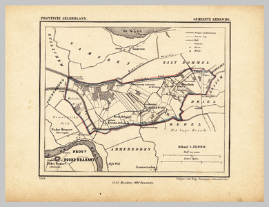 9 PROVINCIE GELDERLAND GEMEENTE KERKWIJK, gemeenteplattegrond, [1868]