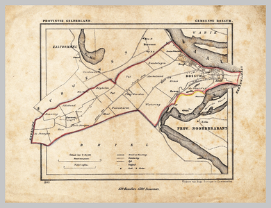 13 PROVINCIE GELDERLAND GEMEENTE ROSSUM, gemeenteplattegrond, [1865]