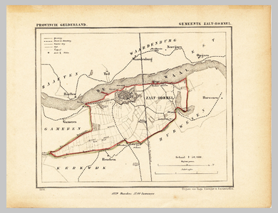 14 PROVINCIE GELDERLAND GEMEENTE ZALTBOMMEL, gemeenteplattegrond, [1866]