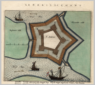 B100018 Plattegrond van het fort (schans) - oud - Sint Andries, [1660]