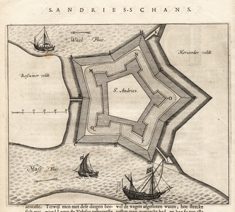 B Plattegrond van fort (schans) Sint Andries, [1660]