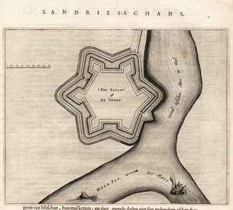 B Plattegrond van fort (schans) Nassau ook genaamd De Voorn, [1660]