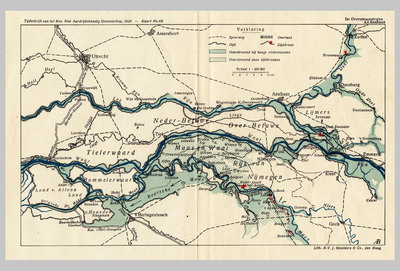17 Kaart van de overstromingen in het Gelders rivierengebied, [1926]