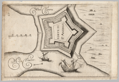 69 FORTE DI St. ANDREA : plattegrond fort (oud) Sint Andries, [1683]