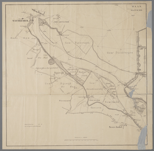 C100076 Rivierkaart van de Maas (Oude Maas) van Poederoijen tot Loevestein (Munnikenland), blad 10., [1890]