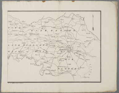 C100078 KAART der Koninklijke en Groote Wegen of Heerbanen als-mede Gemeente of Correspondentiewegen in de Hoofdschout ...