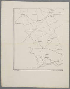 C100085 KAART der Koninklijke en Groote Wegen of Heerbanen als-mede Gemeente of Correspondentiewegen in de Hoofdschout ...