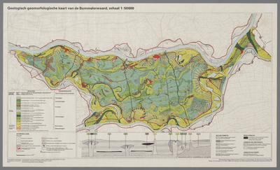 C100218 Geologisch-geomorfologische kaart van de Bommelerwaard, met legenda, [1986]