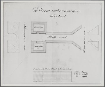  Plattegrond van de poterne onder de walgang van de redout van het fort Nieuw Sint Andries, [19e eeuw]