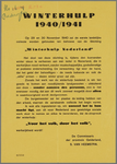 C100184 Winterhulp Nederland 1940-1941, Oproep eerste collecte, [1940]