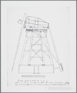  Constructietekening van de Brakelse watermolen, die in 1809 bij de overstromingsramp veloren ging, [19e eeuw]