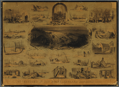 C100220 Watervloed in den Bommelerwaard januarij 1861