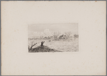B100064 Dijkdoorbraak bij Poederoijen [Gezigt op de doorbraak in den Maasdijk te Poederoijen, 10 maart], [1855]